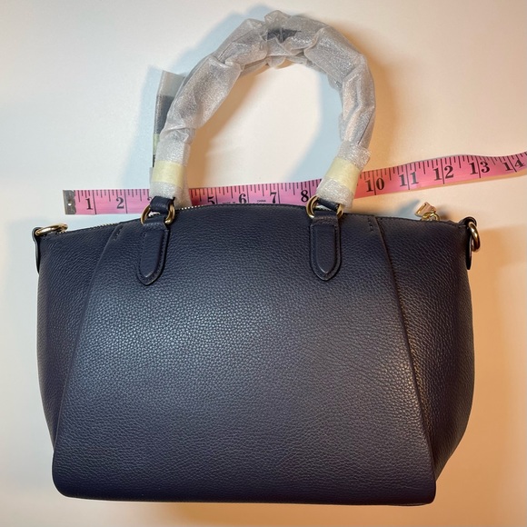 Coach Navy Satchel Purse Bag Handles and Strap Zip Top - Picture 7 of 7